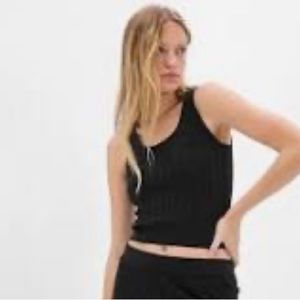NWT GAP CashSoft Cropped Cable-Knit Sweater Tank Top